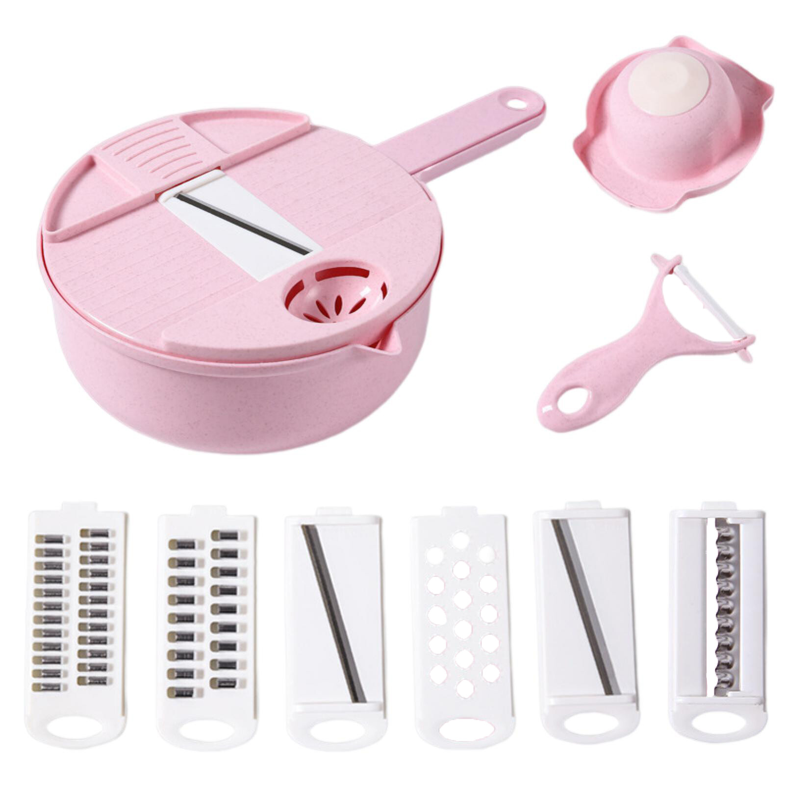 Sanwood® 1 Set Multi-function Cutter Drainable Shredded Vegetables Plastic Chopper Carrots Potatoes Manually Cutter for Kitchen 1 Set Practical