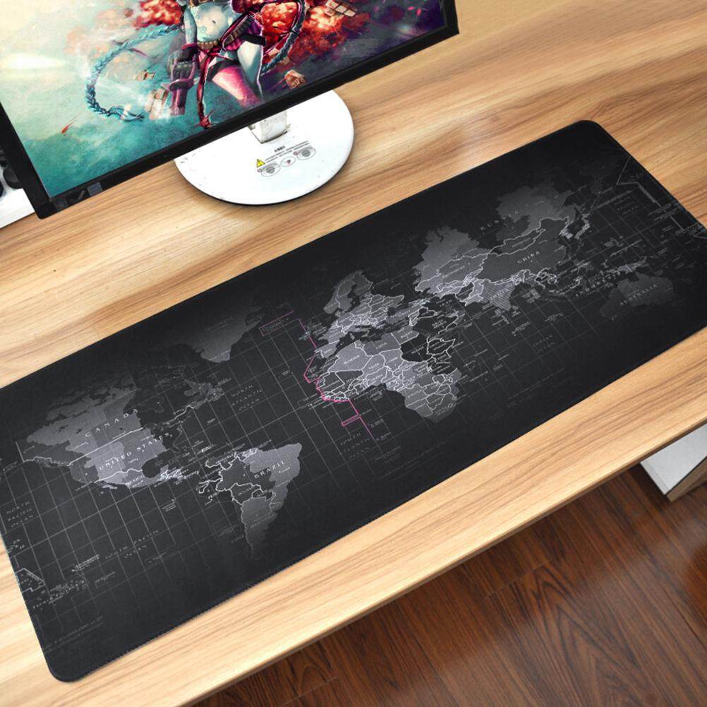 400x900x2mm World Map Locking Edge Natural Rubber Game Mouse Keyboard Mat Singapore