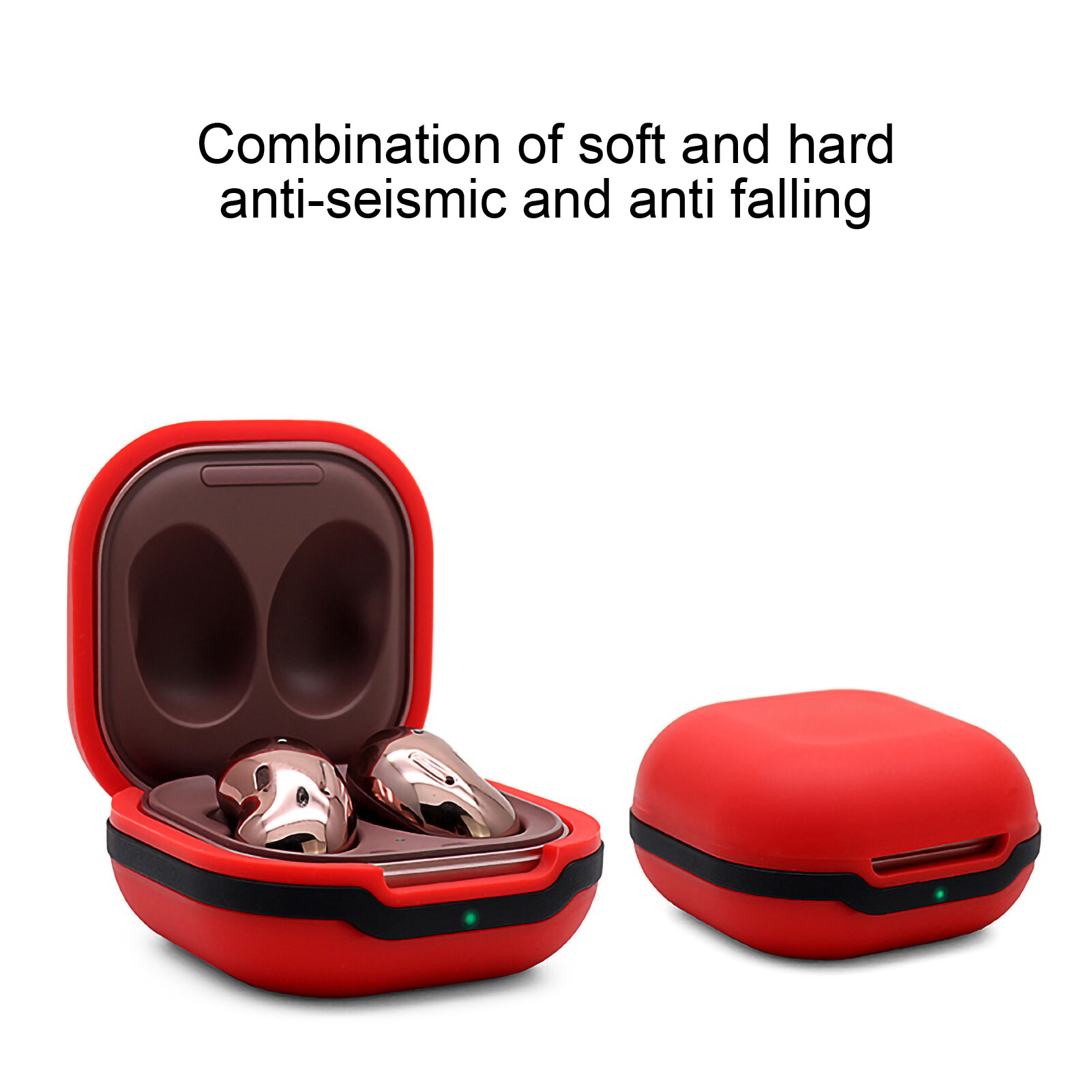 Earphone Case Shockproof Soft Silicone Wireless Bluetooth-compatible Headset Protective Cover for Samsung Galaxy Buds 2/Live Earphone Shell Soft