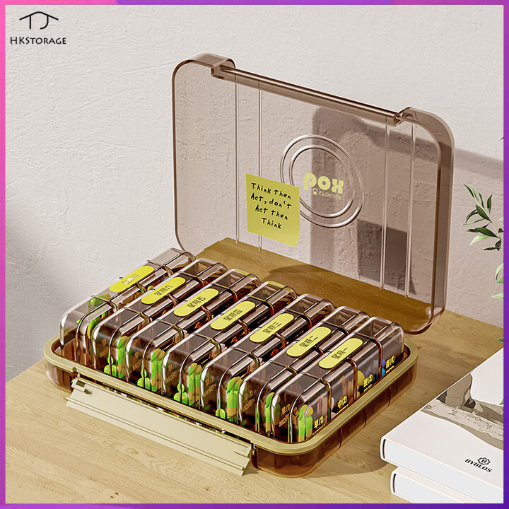 HKStorage Medicine box, three meals a day, seven days a week, medication dispenser, medication filling reminder, medication portability, and small box for dispensing