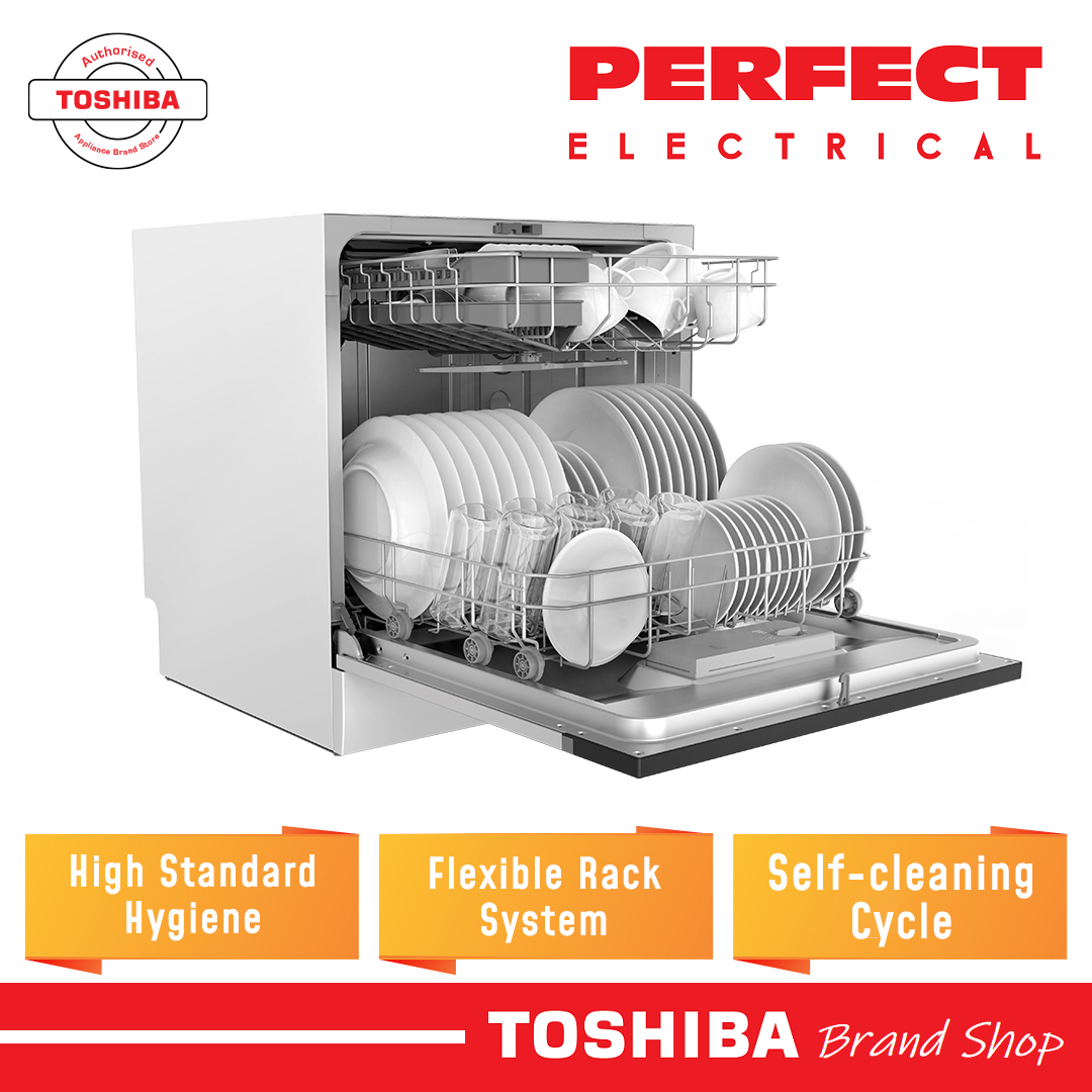 Toshiba Table Top Dishwasher DW08T1 with Self Cleaning Function Lazada