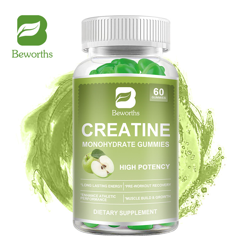 BEWORTHS Creatine Monohydrate Gummies 2000MG Pre-Workout Supplement for Muscle Build Enhance Athletic Performance Energy Strengthen