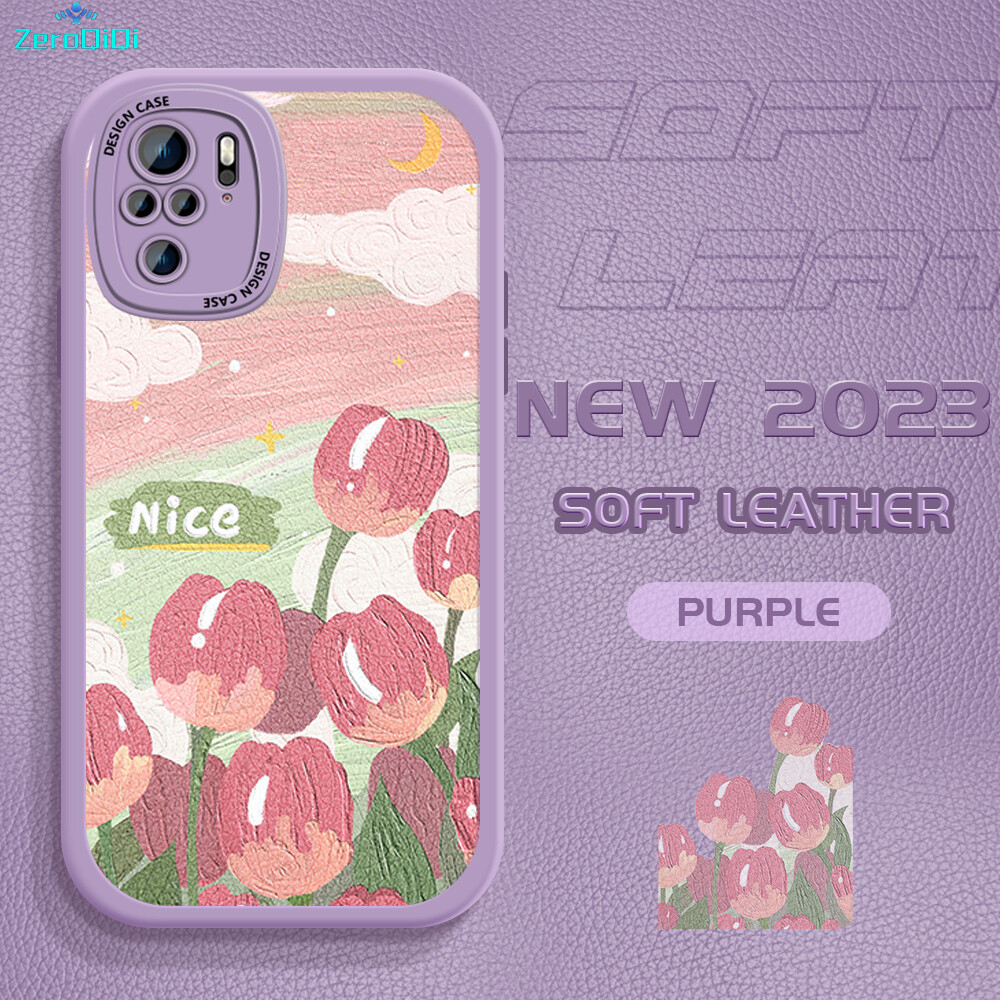 Zeroqiqi casing case for redmi note 10,redmi note 10 5g,redmi note 10 pro,redmi note 10s case slim skin feeling cartoon pink flowers leather back casing soft silicone pu leather cover phone case