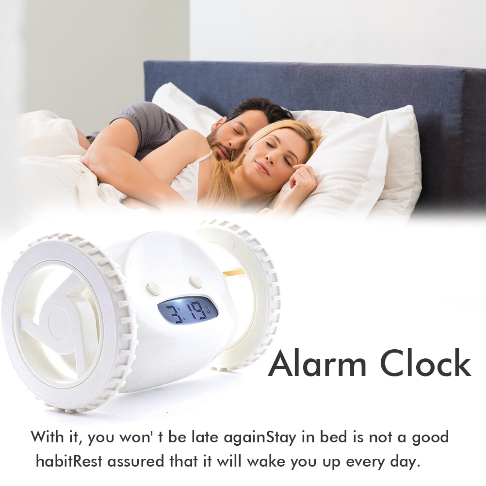 Wheels Alarm Clock Fun Clocky Alarm Clock Black for Heavy Sleeper
