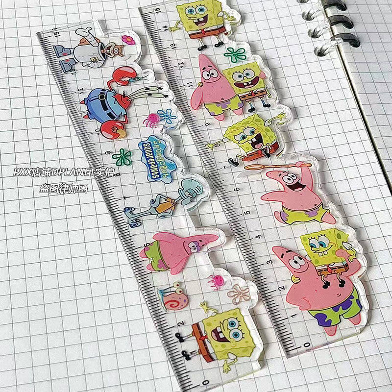 2pcs-phim hoạt hình dễ thương speng Bobs skwarepants thước đo thước kẻ vẽ