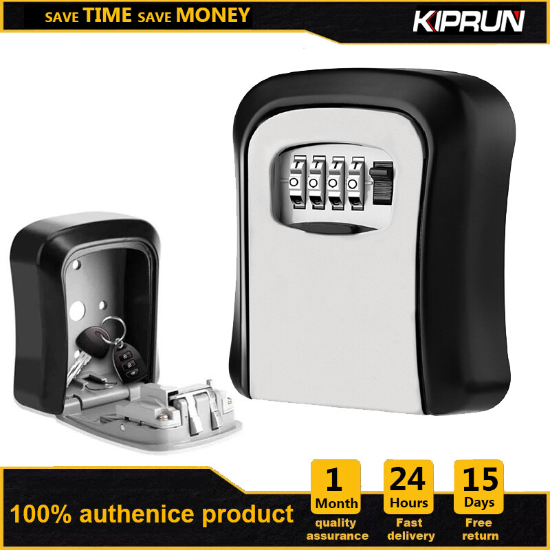 KIPRUN Key Lock Box, 4 Digit Combination Key Storage Lock Box, Wall Mounted Key Safe Box, 5 Keys Capacity Weatherproof for Indoor Outdoor
