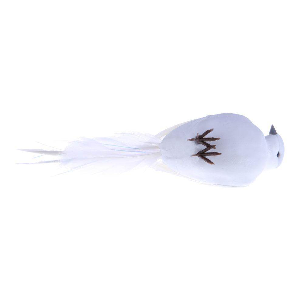 2pcs White Feather Artificial Foam Doves Lover Peace Doves Bird Home Decor