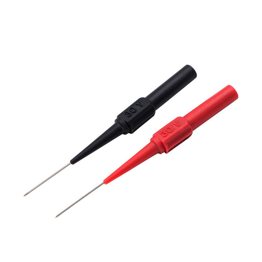 30V Car Multimeter Test Probe Pins Stainless Steel Insulation Wire Piercing Needle Tip for Socket Plug