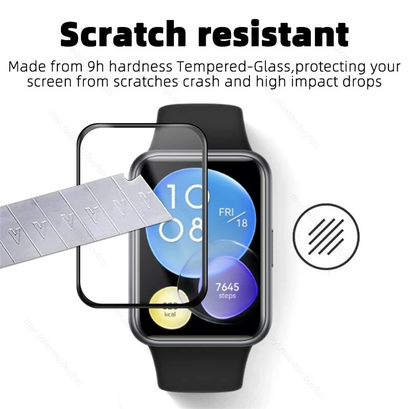 Miếng Dán Bảo Vệ Màn Hình HD Viền Cong PMMA 3D Cho Huawei Watch Fit 2