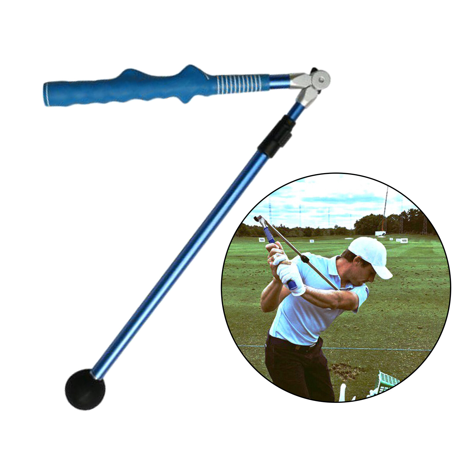 Flameer Golf Swing Trainer Rod Folded Portable Golf Training Aid to
