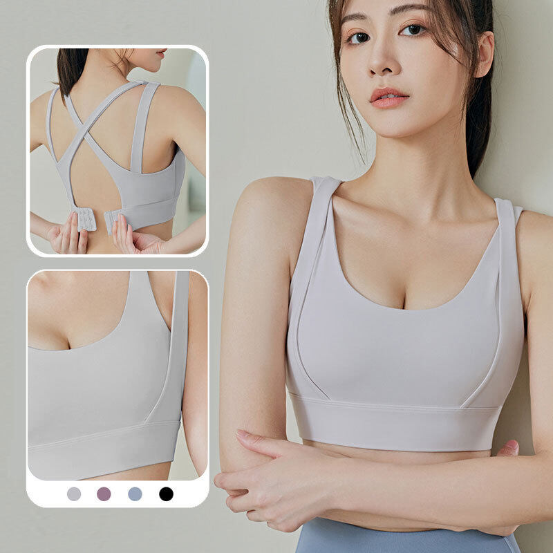 SUPERFLOWER Women's High Support Shockproof Sports Bra with Removable Pads for Jogging Yoga Fiess_voghion.com