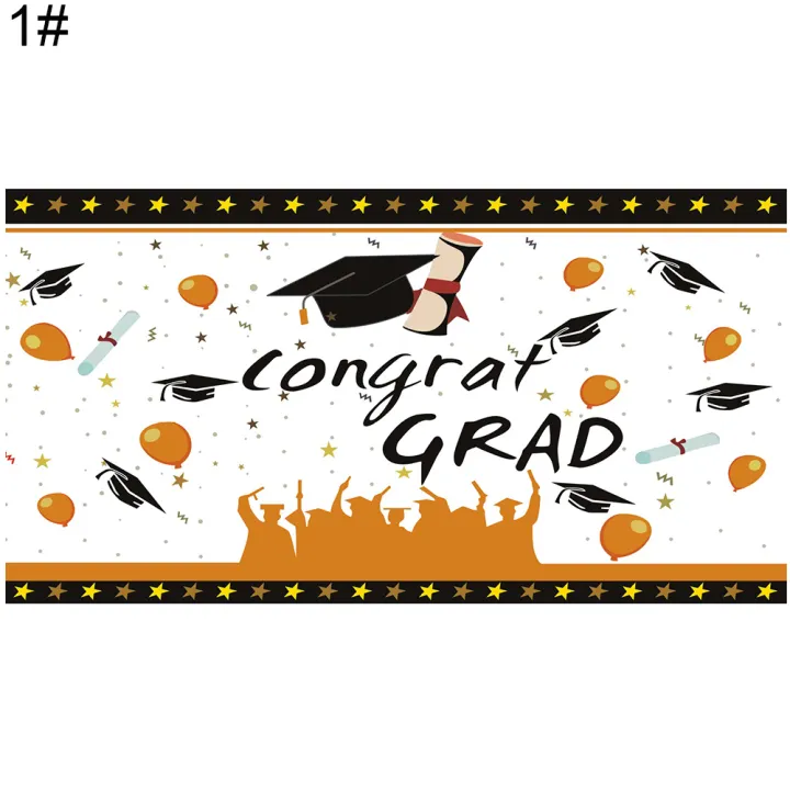 Goodbro 200x115cm Graduation Backdrop Congrats Grad Caps Background Party Porch Banner Lazada Ph