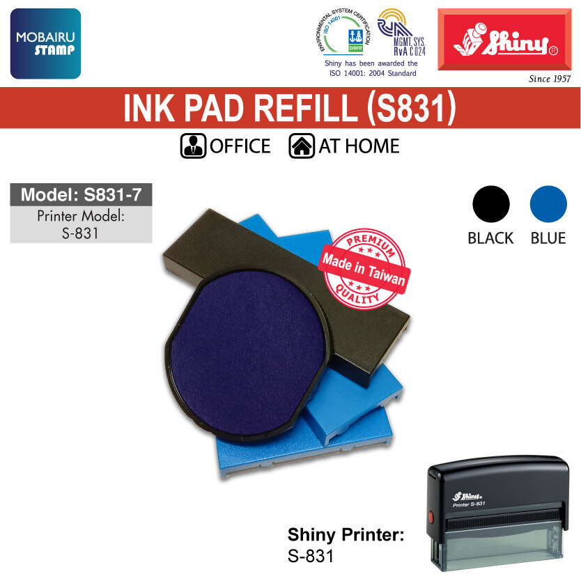 SHINY Ink Pad/Cartridges Refill for Self Inking Stamps S827, S829