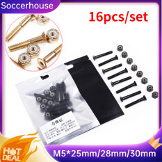 Soccerhouse 16 Cái/bộ M5 Ốc Vít Thay Thế + Đai Ốc Cho Phụ Kiện Ván Trượt Bốn Bánh