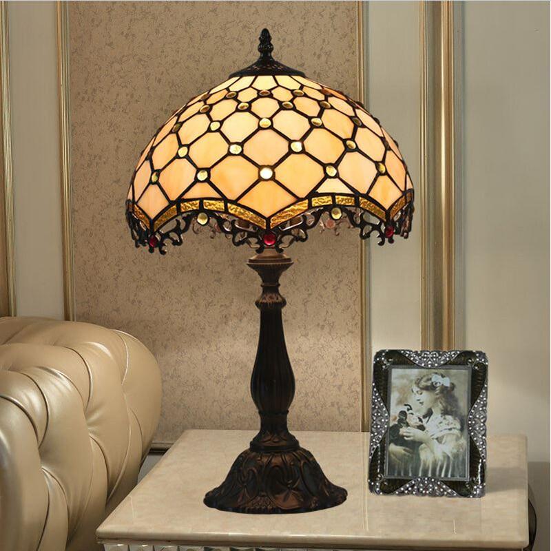 30CM Tiffany Table Lamp American Simple Bedroom Bedside Light Retro Creative E27 Table Lamp