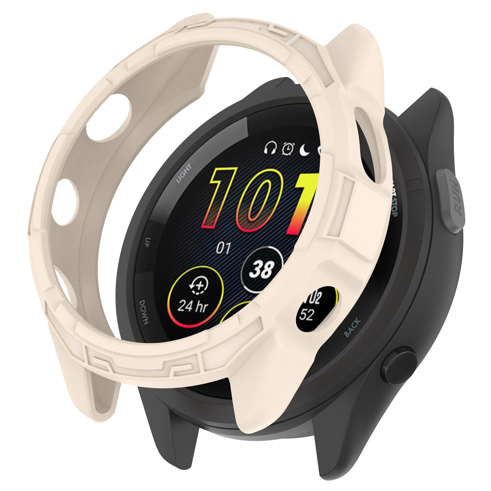 TPU Silicone Cover Case Screen Protector for Garmin Forerunner 265/Garmin Forerunner 265s Scratch-resistant Protective Bumper Shell