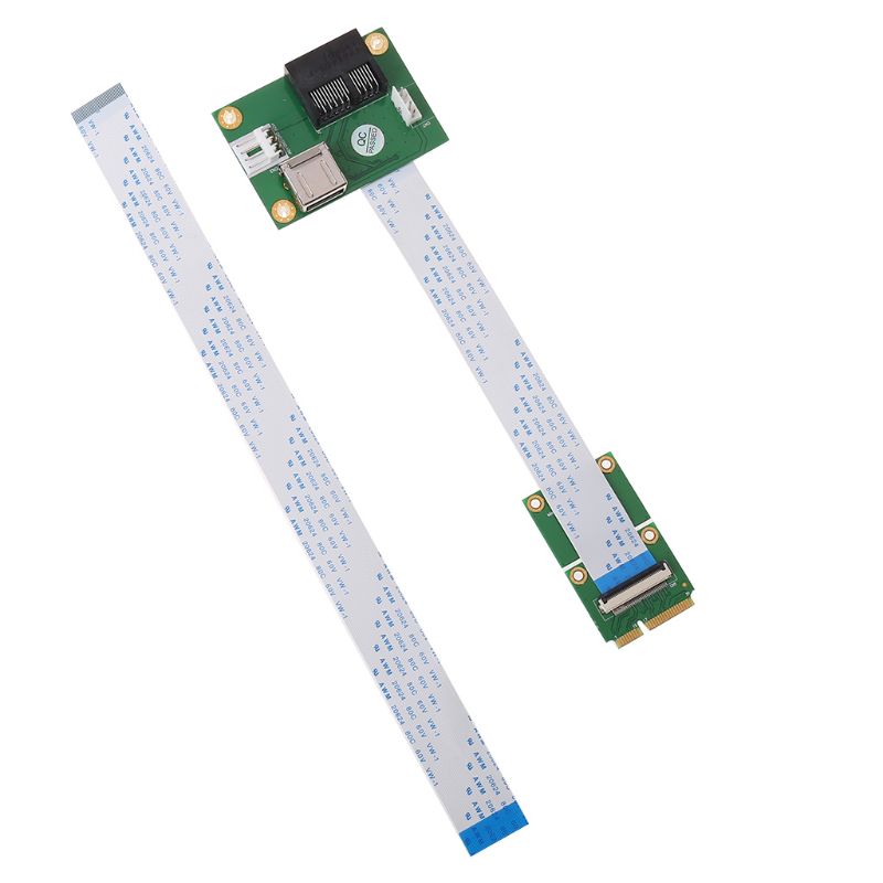 Thẻ Riser USB PCIE To PCI-E Express X1 + Mini Với Cáp FFC Khe 90 Độ Tự Làm Tốc Độ Cao