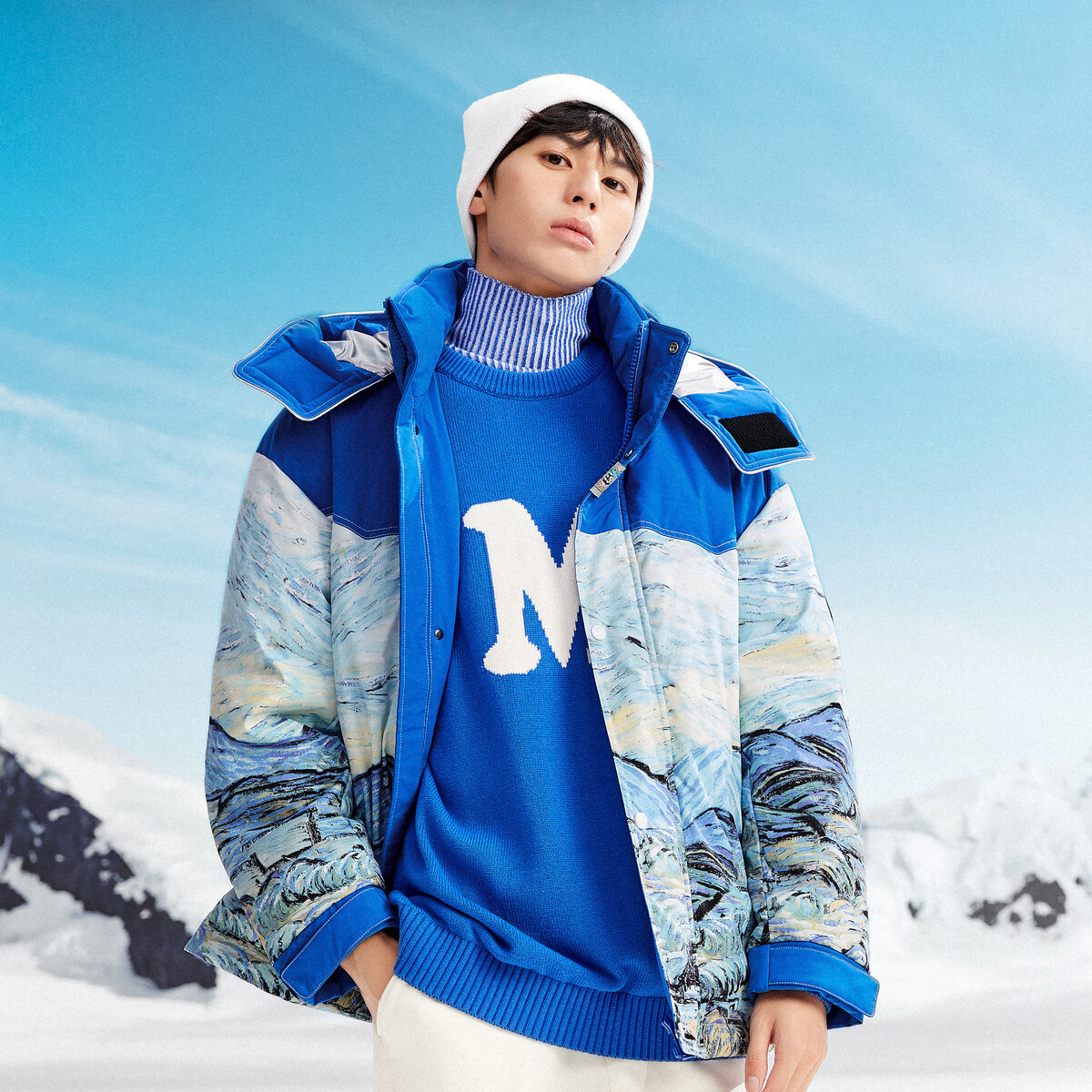 Semir Down Jacket Men Winter Loose Technical Jacket Urban Functional Style Spliced Tops Coat