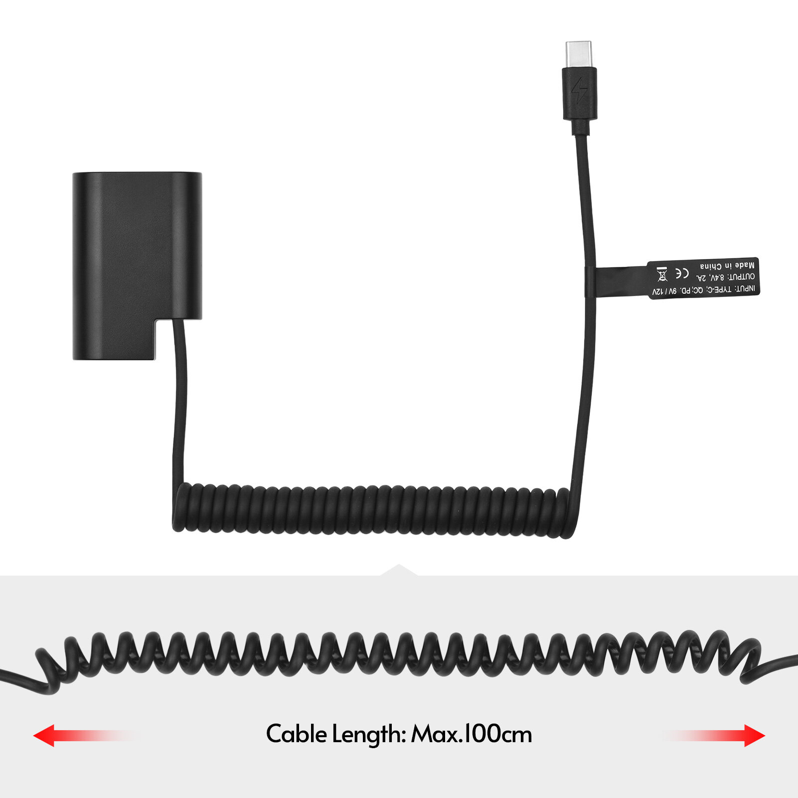 Andoer DMW-DCC12 Dummy Battery USB-C Coupler Adapter BLF19 Dummy Battery Coupler with USB Type-C Spring Power Cable Replacement for Panasonic Lumix DMC-GH5 GH5s GH5m GH4 GH4K GH3 GH3K G9 Camera