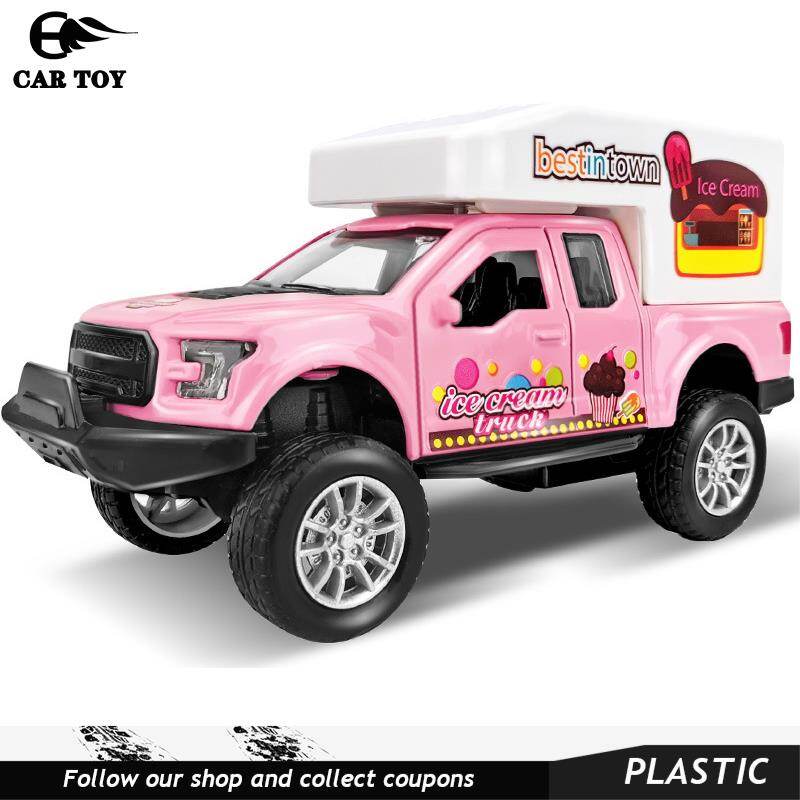 Car Toys 1pcs 1:36 Simulation Pickup Car Model Pull Back Metal Diecast Vehicle Ice Cream Burger Snack Cart Birthday Gift For Children Boy Y106