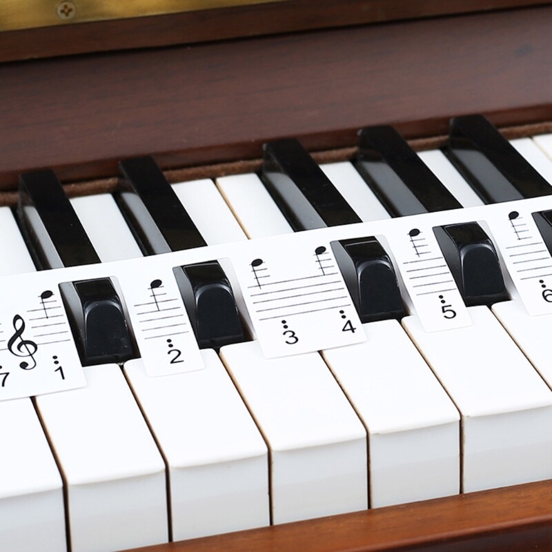 Piano Notes Guide for Beginners Learning Removable Piano Keyboard Note Labels Portable 61/88 Keys Piano Keyboard Sticker
