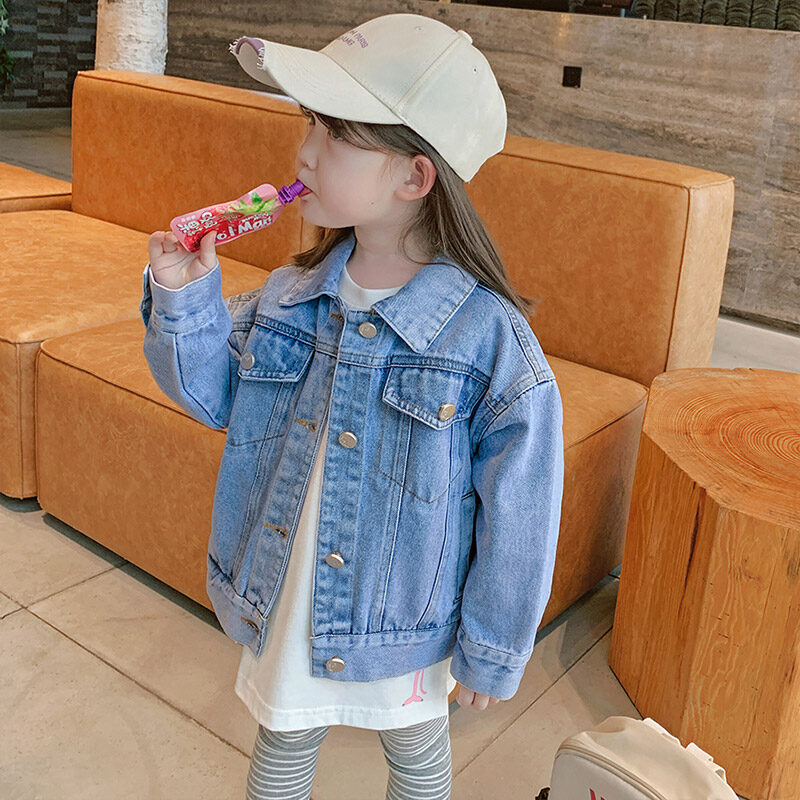 AMILA Girls' denim jacket, children's jacket, foreign jacket, loose casual jacket