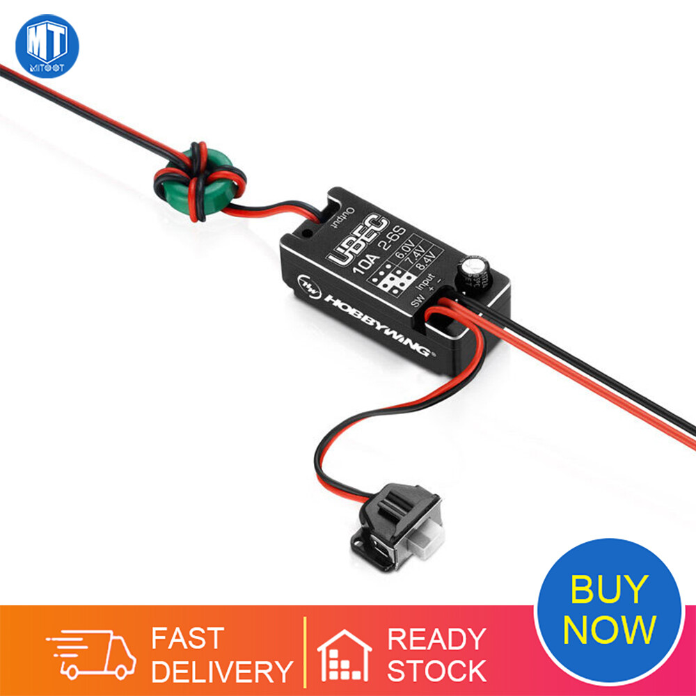 Hobbywing new waterproof ubec 10a voltage regulator module 2-6s 6 / 7.4 / 8.4v 10a adjustable metal shell bec for rc car parts