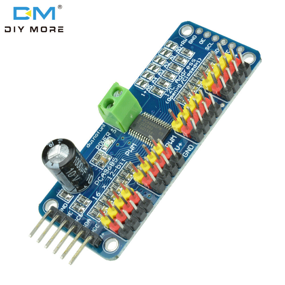 diymore PCA9685PW 16 Kênh giao diện PWM / Servo Driver-I2C 12-bit Mô-đun PCA9685 Mô-đun Raspberry pi Shield Mô-đun servo