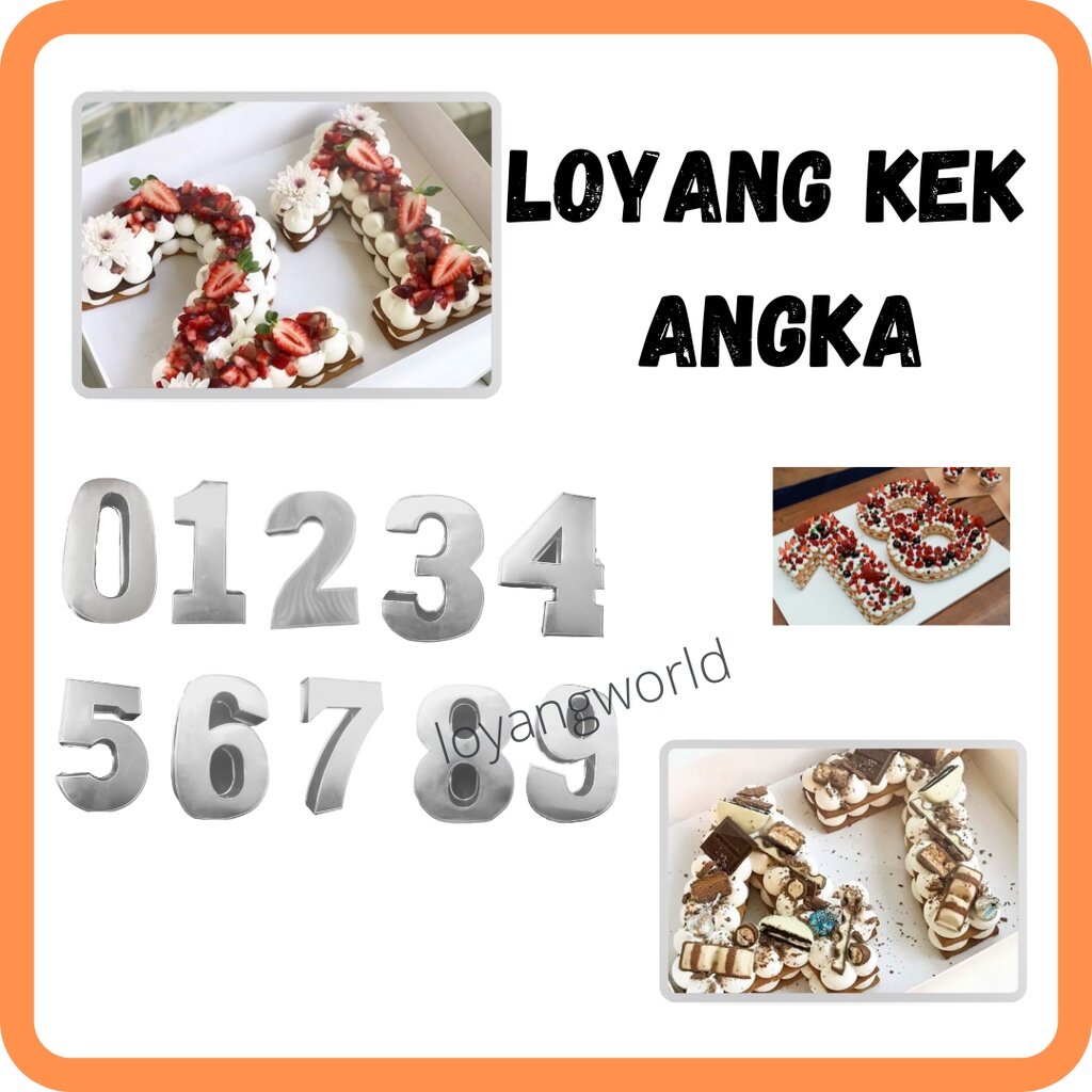 Loyang Kek nombor Aluminium Cake Number 0 1 2 3 4 5 6 7 8 9 Number ...