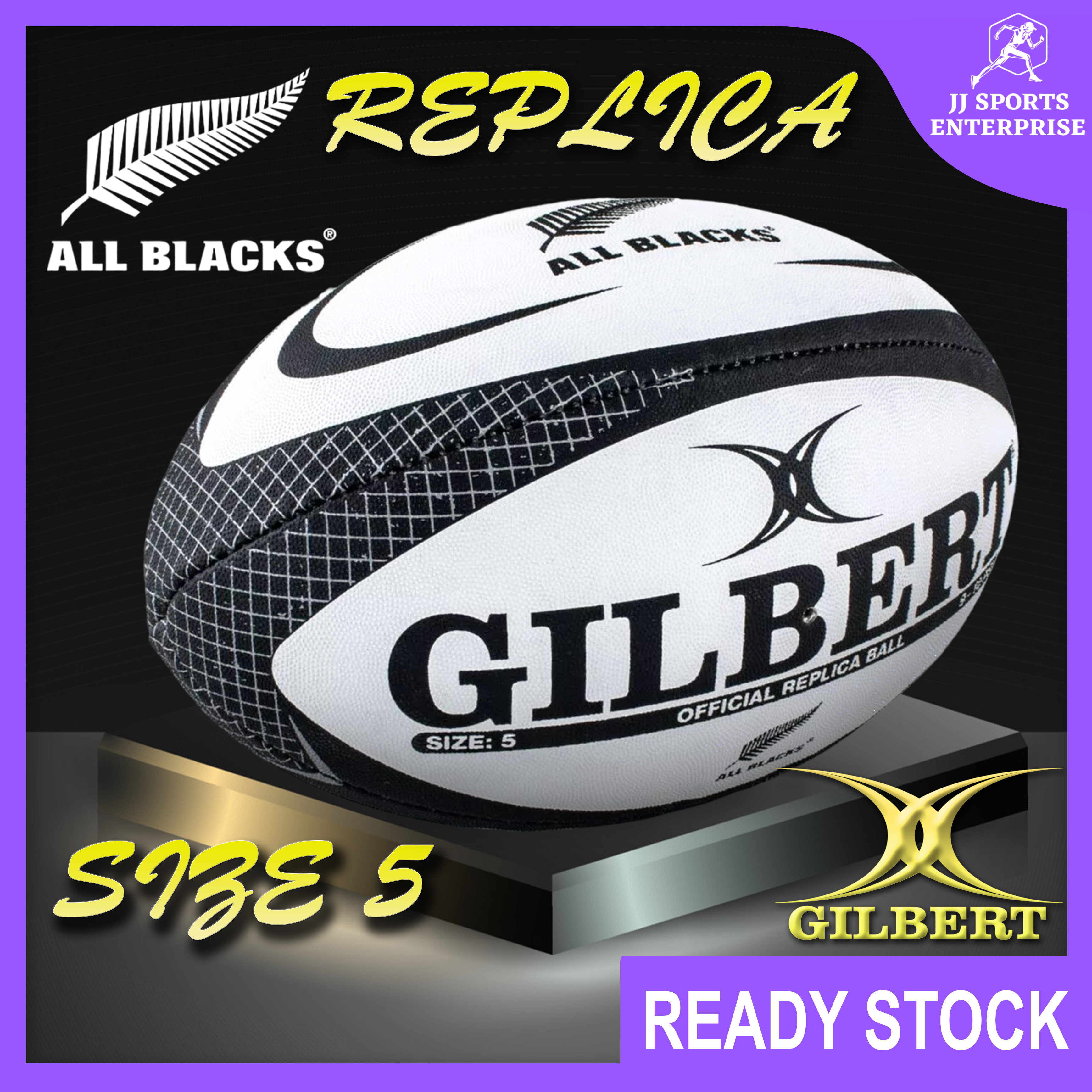 GILBERT ALL BLACKS REPLICA RUGBY BALL (SIZE 5) BLACK/ WHITE SHOP