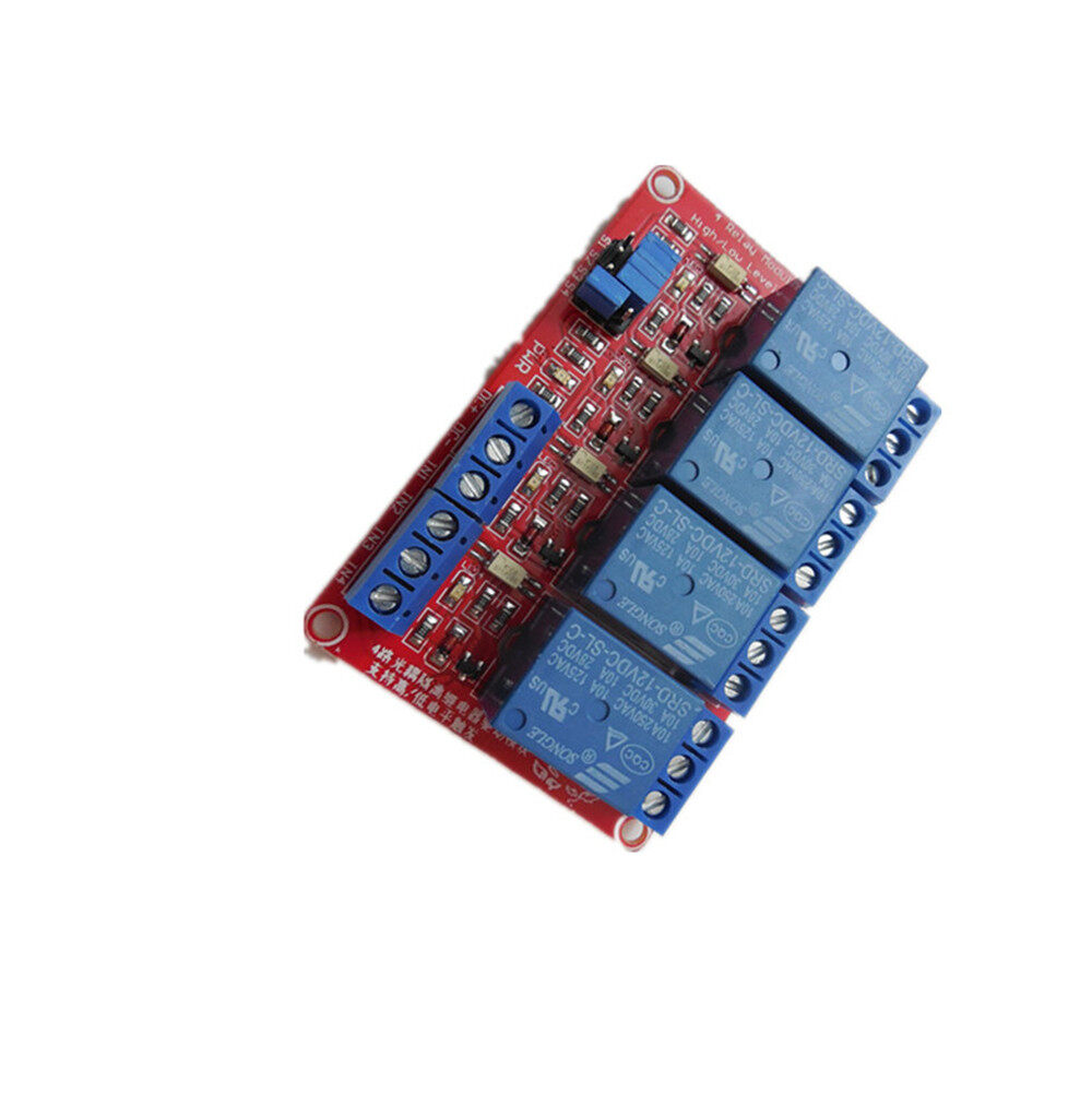 diymore Mô-đun chuyển tiếp đường dây 4 kênh với cách ly optocoupler hỗ trợ kích hoạt cao và thấp 12V