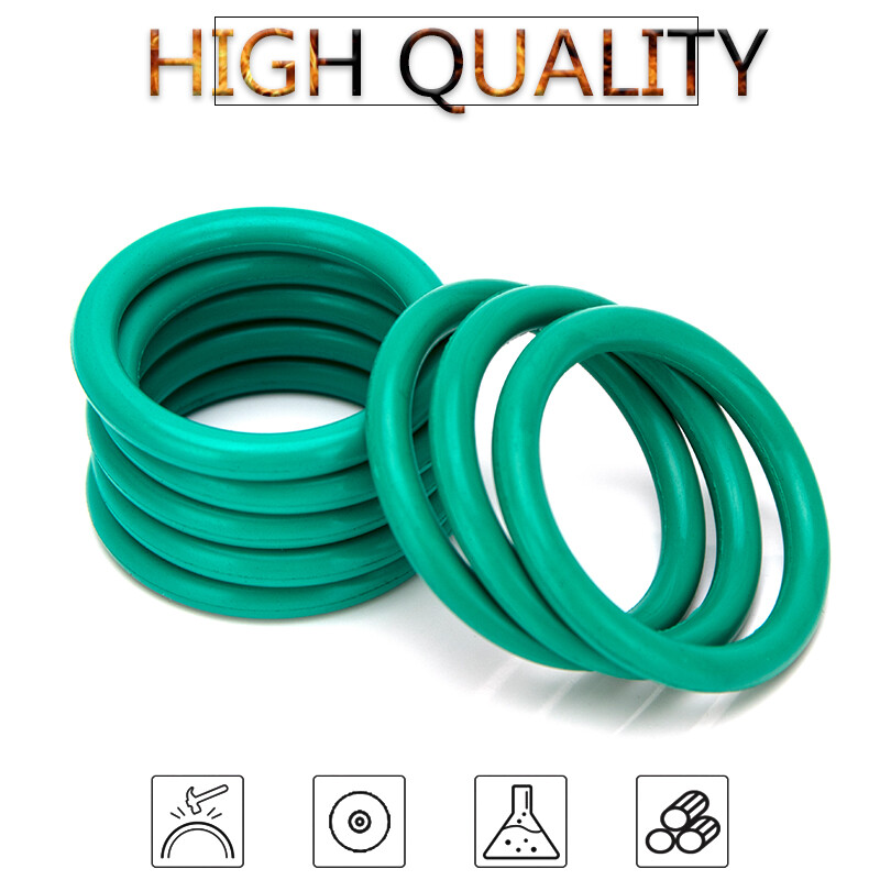 200 cái Bộ dụng cụ Bộ hộp 15 Kích cỡ 1.9-3.1mm Độ dày niêm phong cao su flo orings bền ổ cắm cao su màu xanh lá cây FKM Gasket