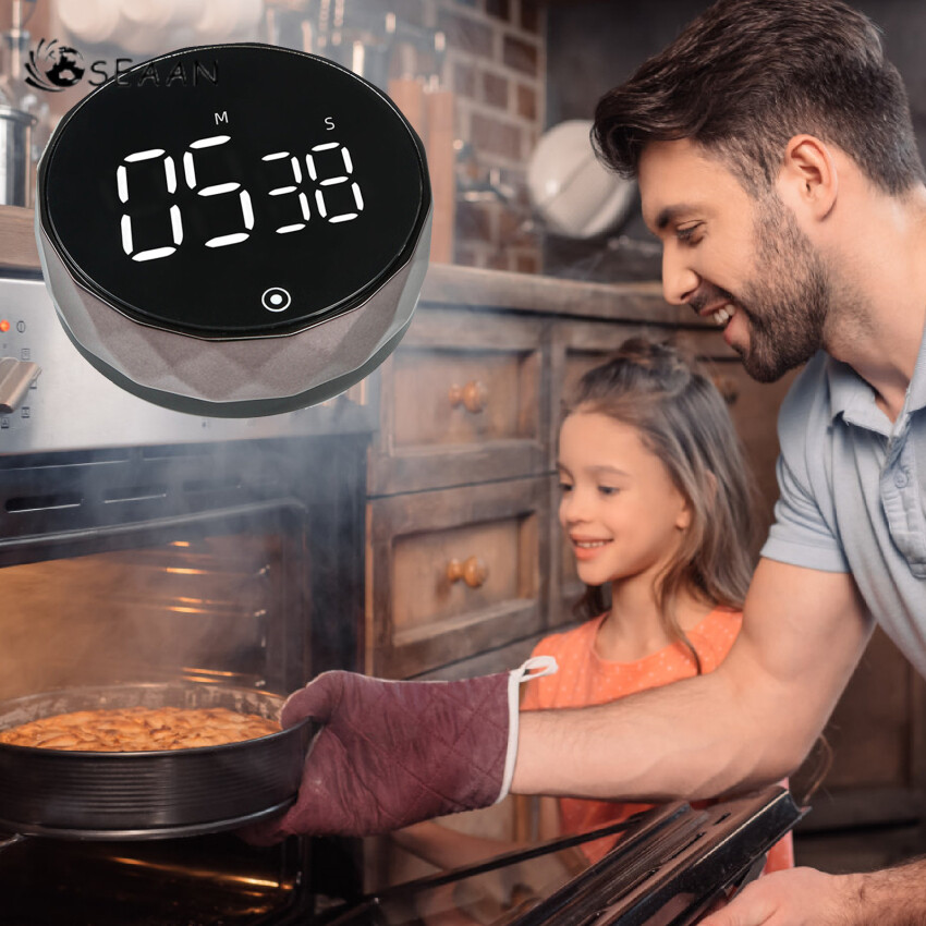 Digital Kitchen Timer - Magnetic Countdown Countup Timer With Large LED Display Volume Adjustable