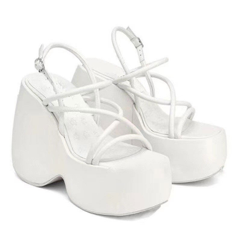 Aokang Giay High got female new style sandals female sandals large size zigzags sexy soled thick soled by European and American new canoe
