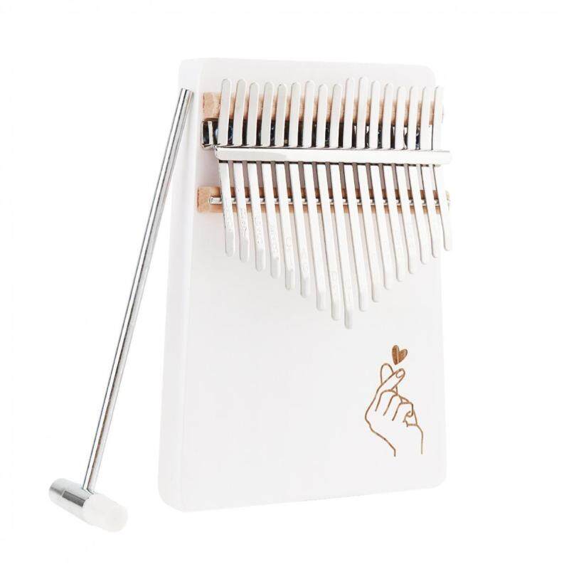 17 Keys Thumb Piano Kalimba White Finger Heart Pattern Solid Single Board Pine Mbira Mini Keyboard Instrument Malaysia