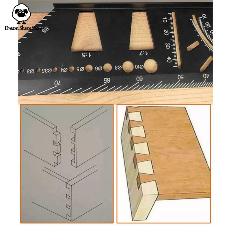 [ On Sale ] Multi-functional 45/90 Degree Angle Ruler Precisie Woodworking Square Ruler Scribing Gauge