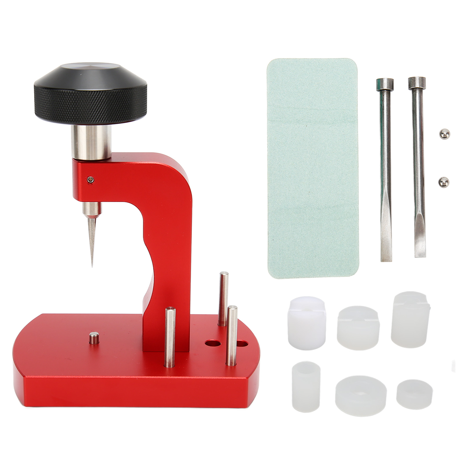 Watch Case Bench Watch Case Screw Bench Versatile Usage Professional Stainless Steel Ergonomic Handl with Ball Bearing Sponge for Home
