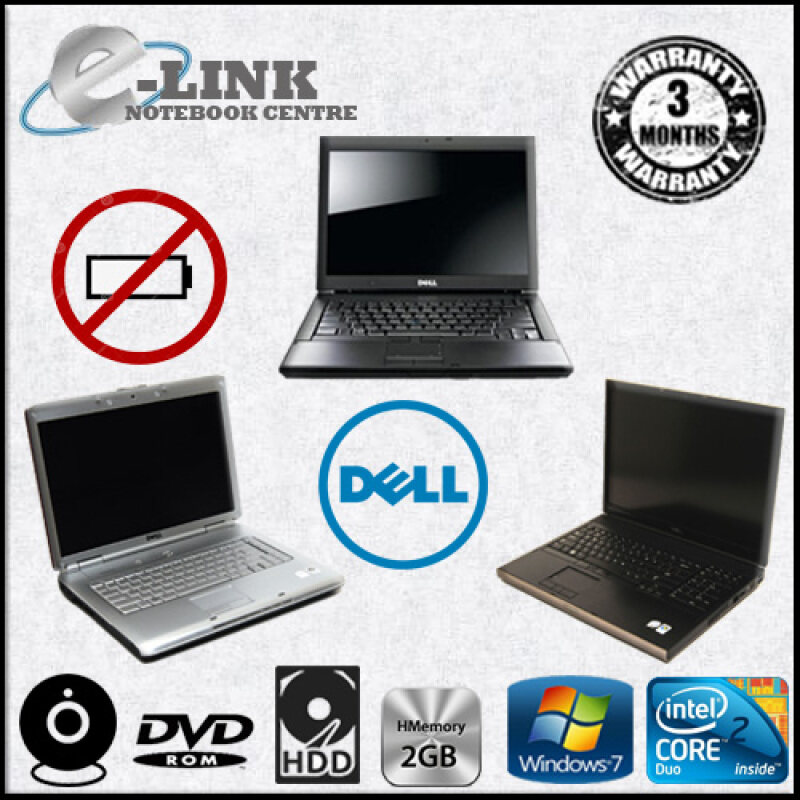 (REFURBISHED) LAPTOP / NOTEBOOK DELL INSPIRON 1520 / INSPIRON 1420 / PREVILOIN M6400 / Core 2 Duo / 2GB RAM / 80GB HDD / (NO BATTERY) Malaysia