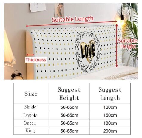 Vỏ Đầu Giường Giường Đàn Hồi Đầu Giường Bảo Vệ Chống Bụi Toàn Diện