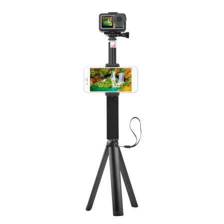 Telescoping ก้านต่อ + ขาตั้งกล้อง + คลิปโทรศัพท์สำหรับ DJI Osmo กล้องแอคชั่นแคมเมรา