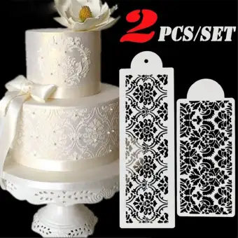 2pcs Wedding Supplies Baking Mould Diy Template Sugarcraft Cake