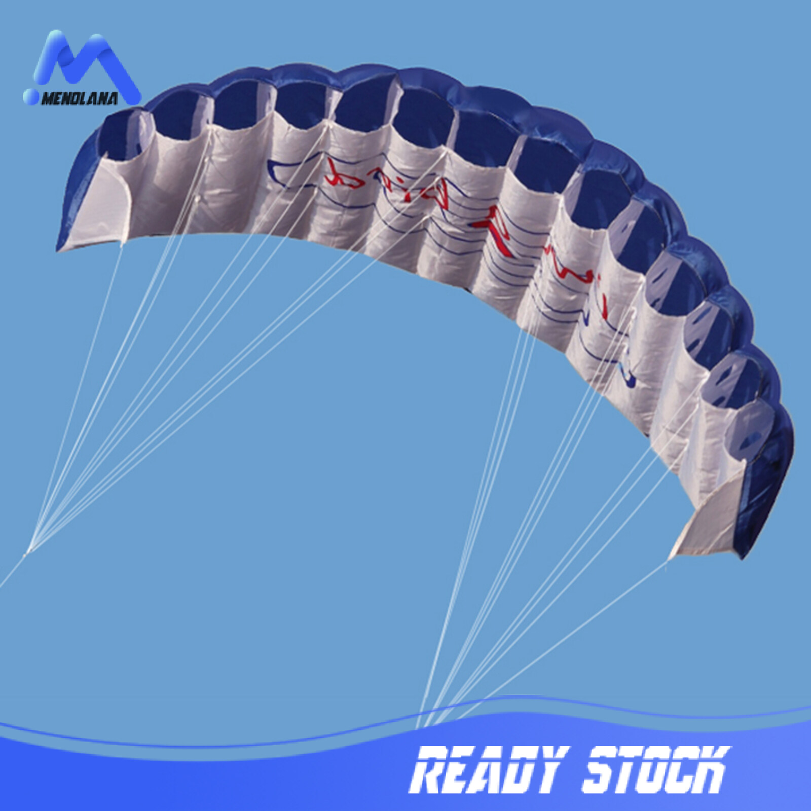 Menolana Dual Line Traction ว่าวกีฬาโต้คลื่น Stunt เทรนเนอร์ว่าว Parafoil Parachute