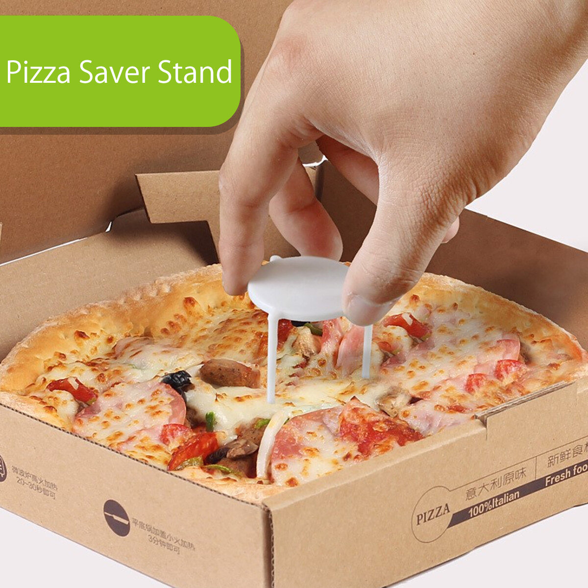 Chaoshihui 100pcs Pizza Saver Stand White Plastic Tripod Stack for Restaurant Container