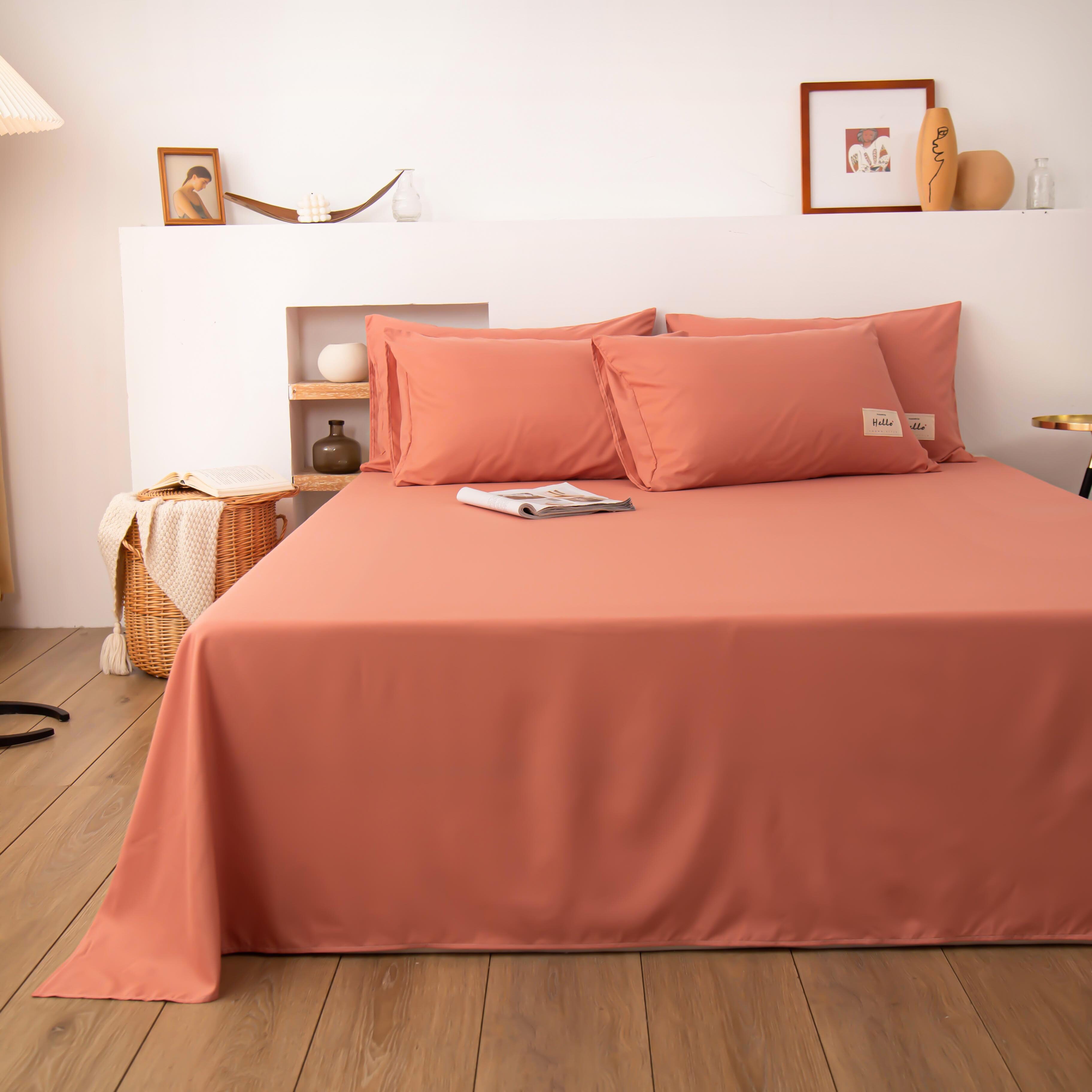 Ga Trải Giường Cotton Đã Giặt, Ga Trải Giường Màu Trơn, Ga Trải Giường Thông Dụng 4 Mùa, Ga Trải Giường Phẳng, Ga Trải Giường Ký Túc Xá Sinh Viên, Ga Trải Giường Đơn Giản, Kích Thước: đơn/Đôi/Đầy Đủ/Queen/King / Super King
