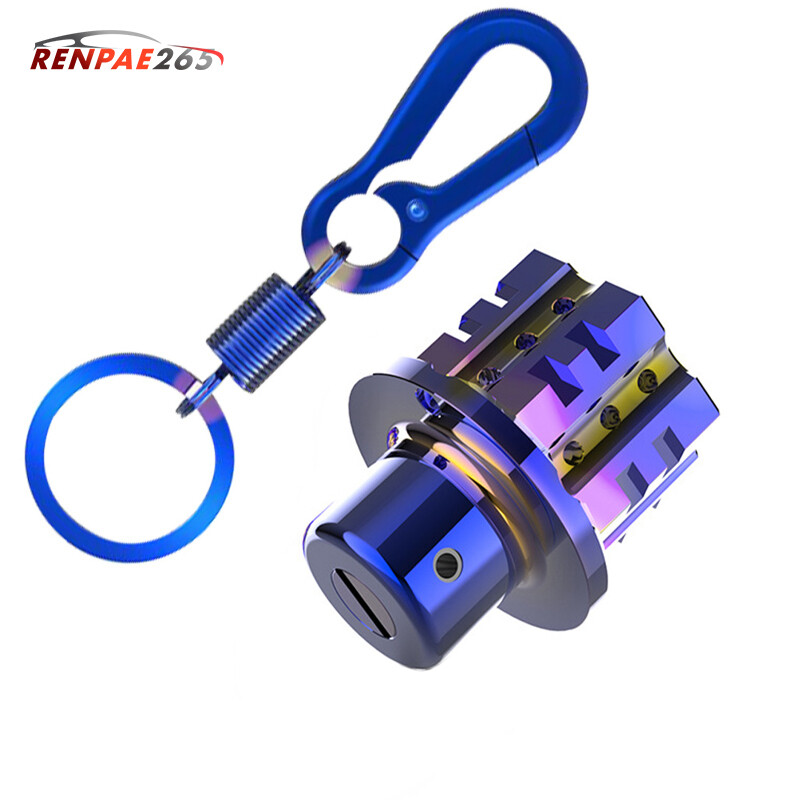 2022 New General Cnc Modified Burnt Titanium Key Head + Key Chain Set Accessories