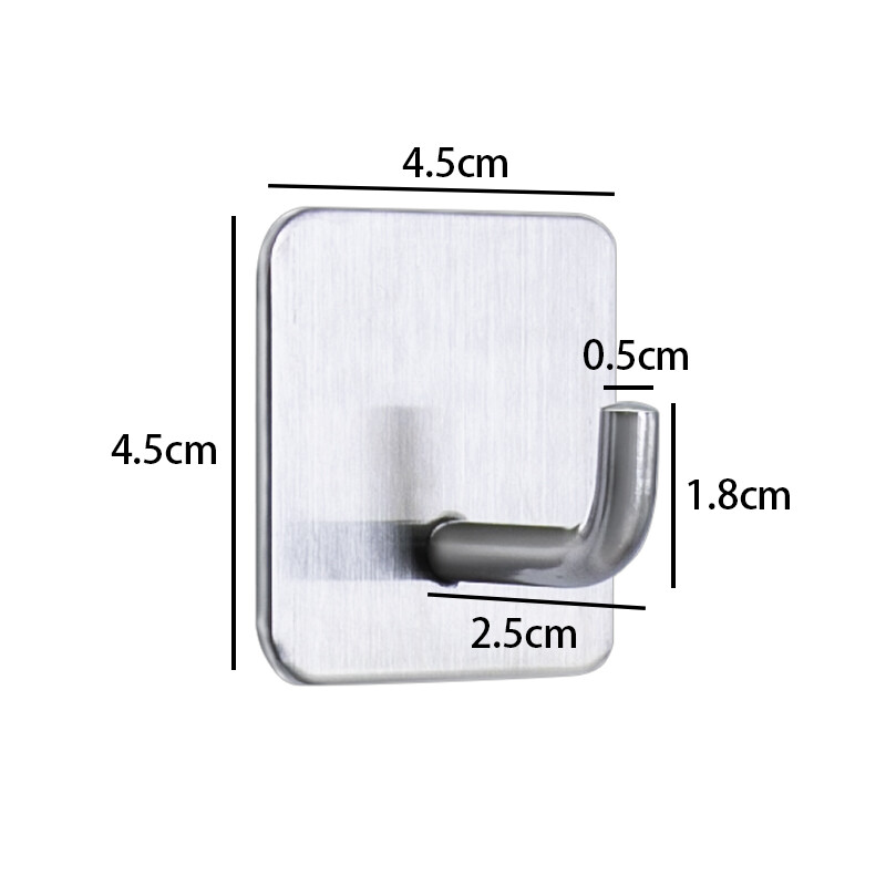 Ready Stock 20 PCS 304 Stainless Steel Wall Hook 3M Adhesive Hook for Bathroom Kitchen Bedroom Towel Hook Door Hook