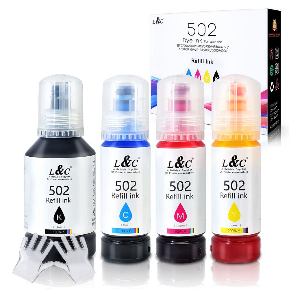 Refill ink dye ink for epson 502 t502 refill ink et-2760 et-4760 et-3710 et-3760 et-2700 et-2750 et-3700 et-3750 et-4750 printer