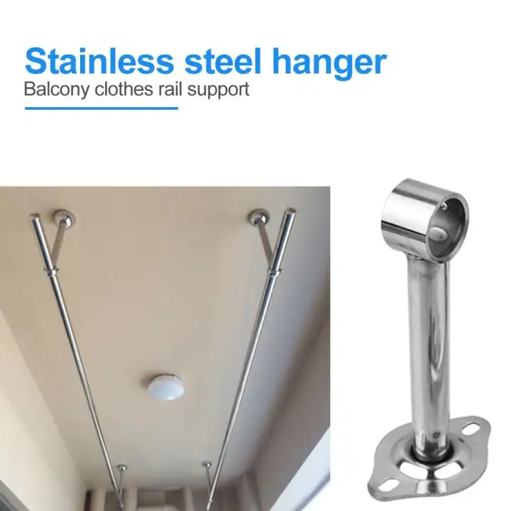 Chinatera 2pcs Closet Rod End Support Stainless Steel Wardrobe