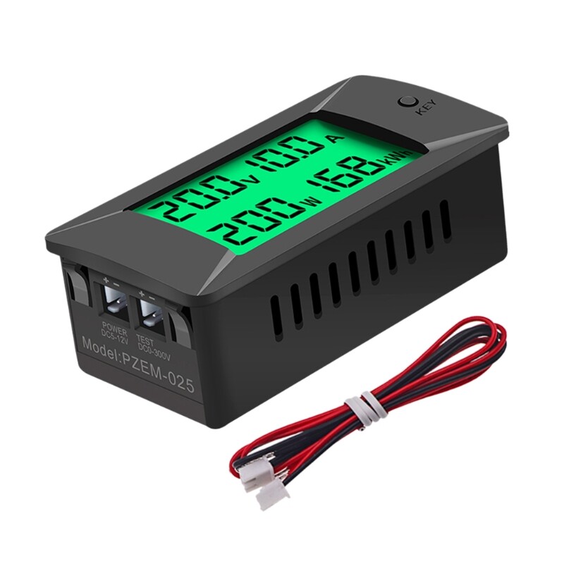 Dc display digital volt meter car bidirectional ammeter power kwh watt meter 300v 50a/100a/200a/300a shunt bulit-in