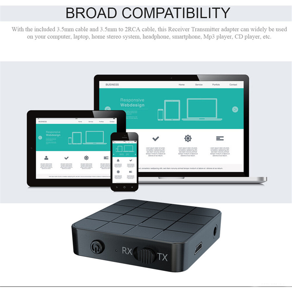 Bộ Thu Phát Âm Thanh 5.0 Tương Thích Bluetooth Bộ Chuyển Đổi Âm Nhạc Không Dây Âm Thanh Nổi Giắc Cắm AUX RCA 3.5 3.5MM Dongle USB Cho Xe Hơi TV Tai Nghe Máy Vi Tính